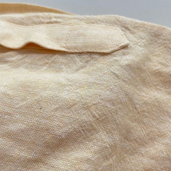 Karl Lagerfeld Linen Blend Button Down Shirt Womens S Roll Tab Peach Resort - Picture 7 of 14